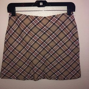 VINTAGE plaid mini skirt